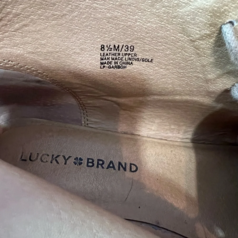 LUCKY Brand Garboh Tan Fall Desert Suede Leather Lace Up Chukka Ankle Bootie 8.5